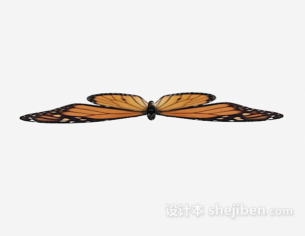 现代风格斑点蝴蝶3d模型下载