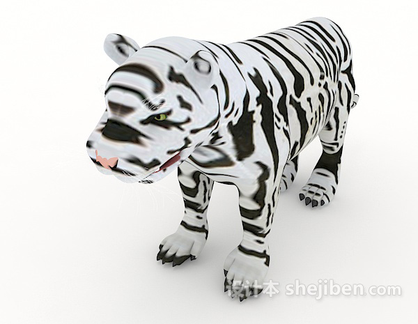 免费斑纹老虎3d模型下载