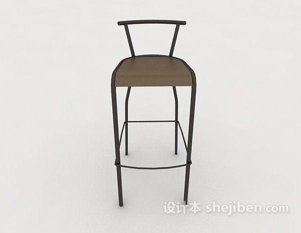 现代风格棕色简约吧台椅3d模型下载