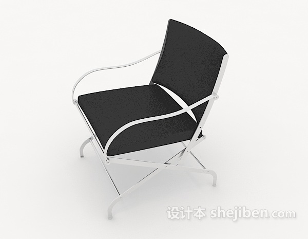 设计本黑色金属休闲椅3d模型下载
