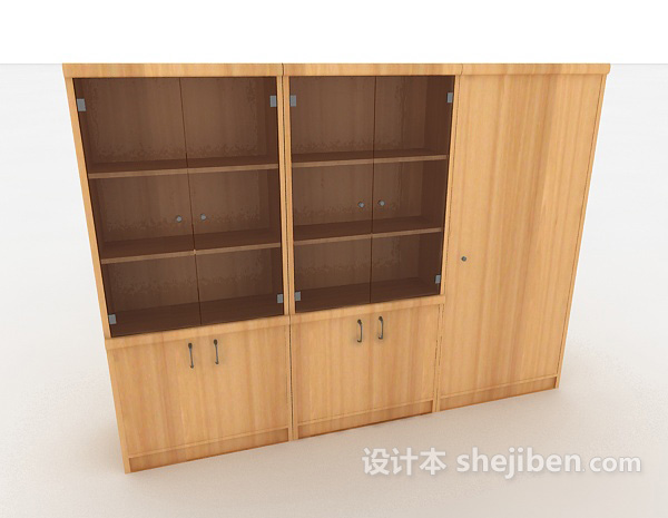 免费简约实木现代衣柜3d模型下载