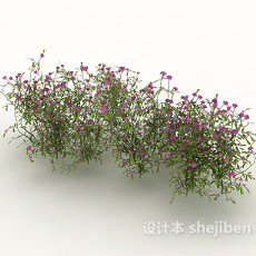 紫色花丛3d模型下载