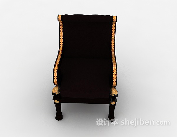 欧式风格棕色欧式家居椅3d模型下载
