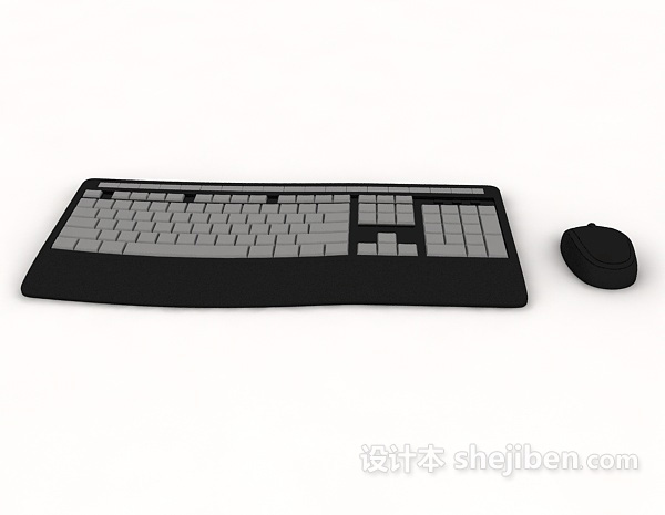 现代风格键盘鼠标3d模型下载