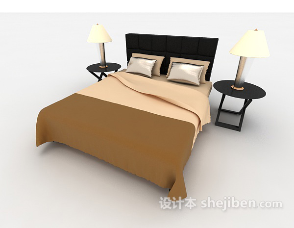 新古典家具床3d模型下载