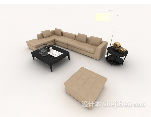 简约现代组合沙发3d模型下载