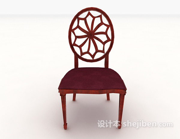 欧式风格欧式红木家居椅3d模型下载