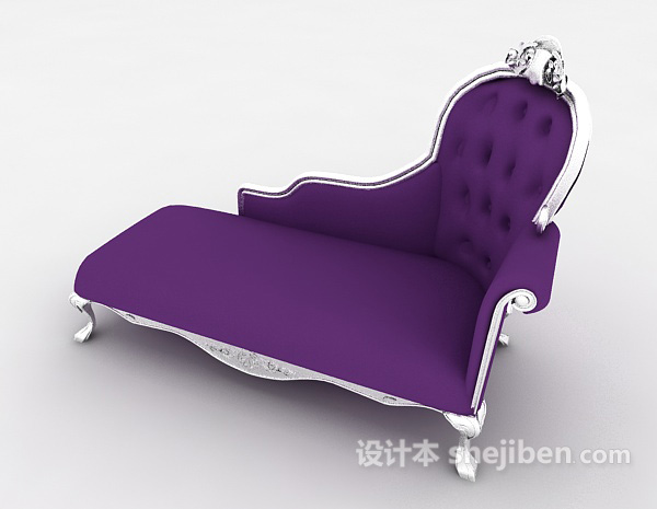 欧式风格紫色贵妃椅3d模型下载