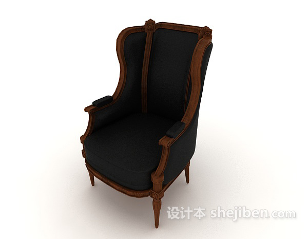 免费高档欧式单人沙发3d模型下载