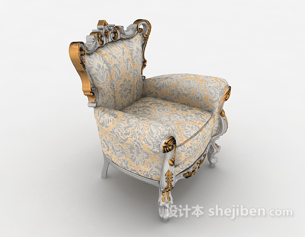 设计本欧式风格高档沙发3d模型下载