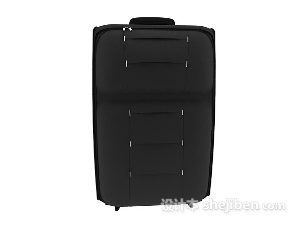 现代风格黑色行李箱3d模型下载