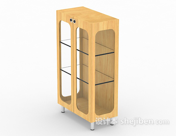 设计本实木展示柜3d模型下载
