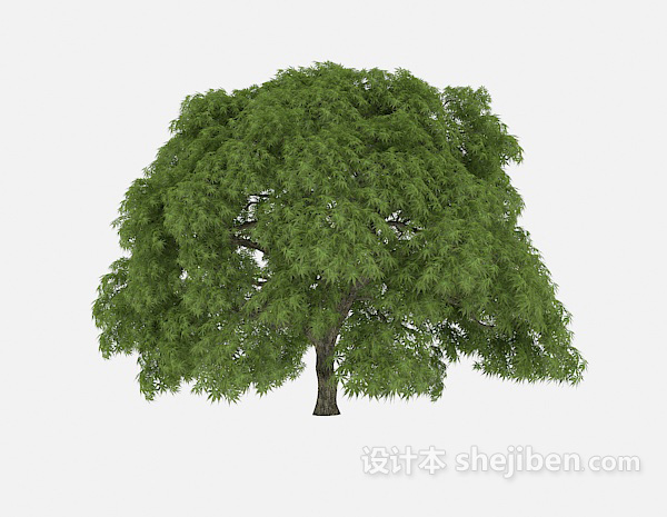 现代风格路标植物大树3d模型下载