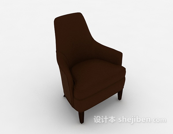 现代棕色单人沙发3d模型下载
