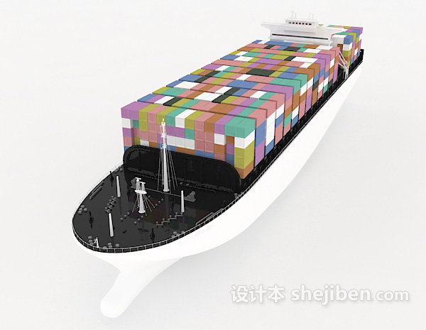 免费载物货船3d模型下载