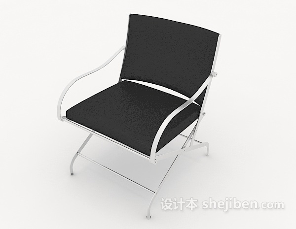 免费黑色金属休闲椅3d模型下载