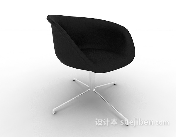 现代风格简约黑色单椅3d模型下载