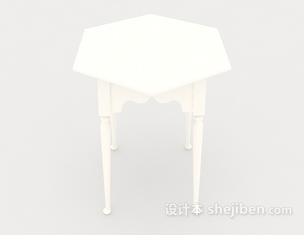 设计本白色凳子3d模型下载