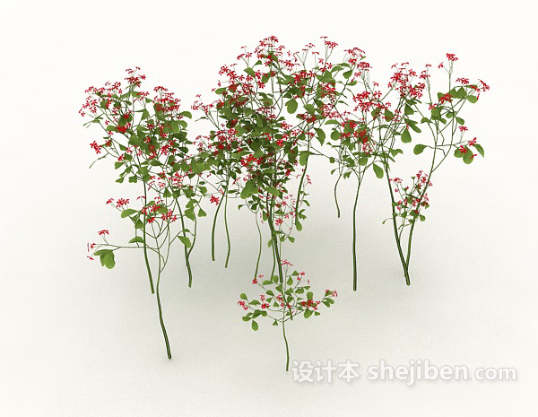 现代风格室外小花植物3d模型下载