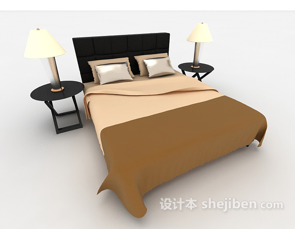 其它新古典家具床3d模型下载