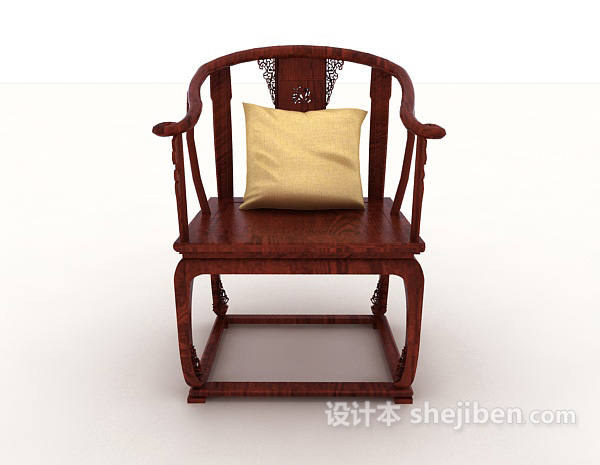 中式风格中式古典扶手椅3d模型下载