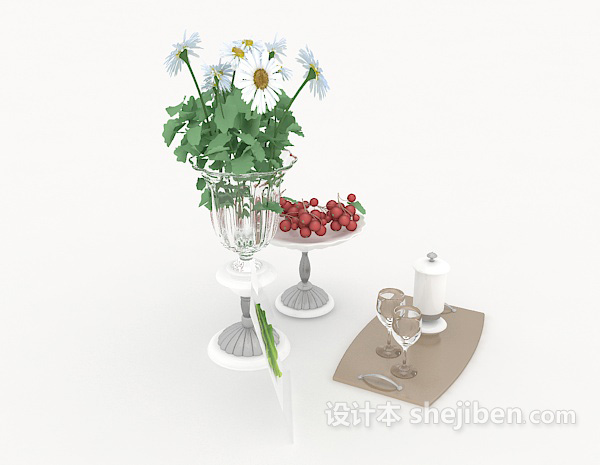 设计本家居植物摆设品3d模型下载