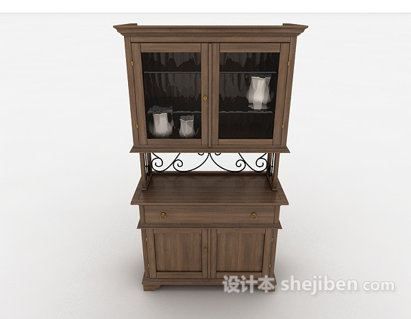 欧式风格欧式家居实木橱柜3d模型下载