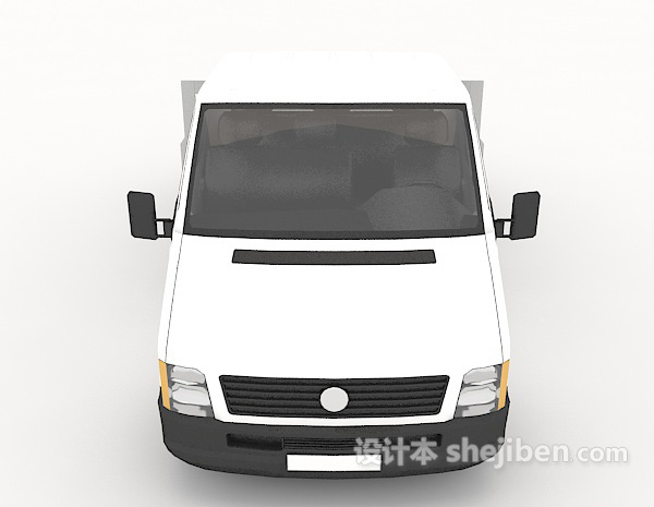现代风格白色运输货车3d模型下载