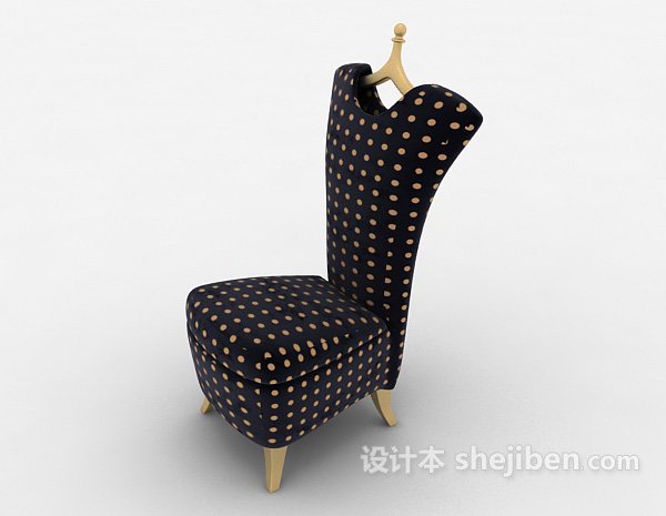设计本斑点高背休闲椅3d模型下载