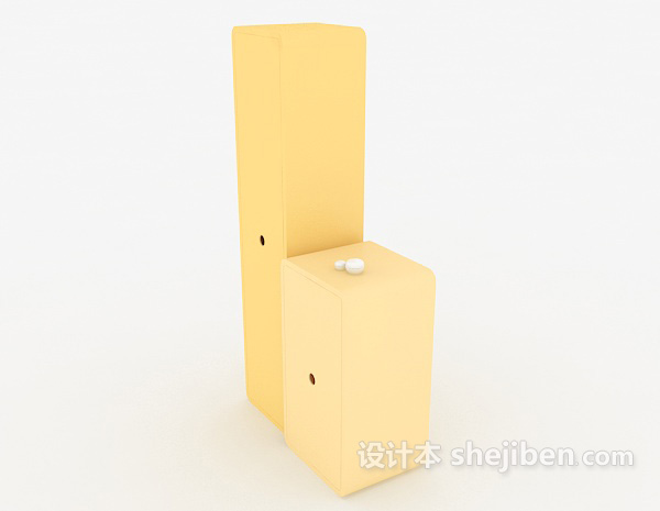 设计本鹅黄色衣柜3d模型下载