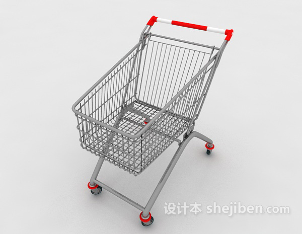 现代风格超市购物车3d模型下载