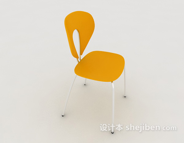 设计本简约大方黄色家居椅3d模型下载