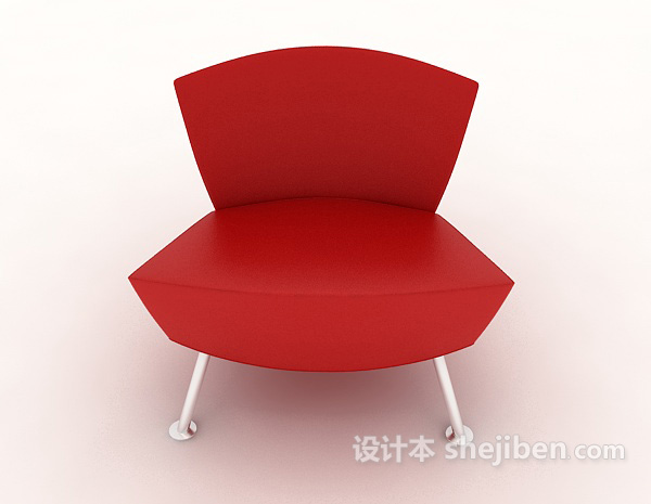 现代风格红色常见休闲椅3d模型下载