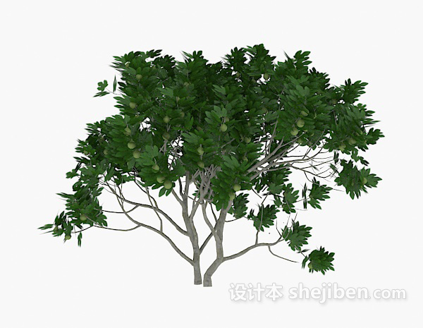 现代风格绿树古木3d模型下载