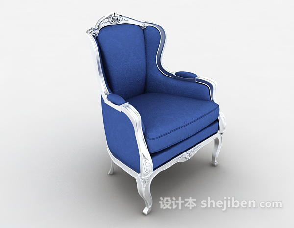 欧式经典单人沙发3d模型下载