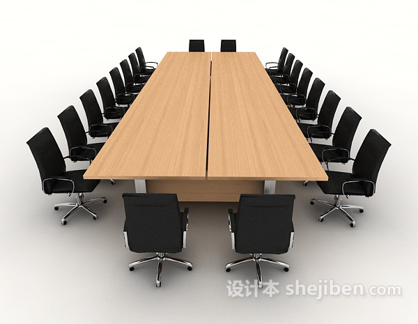 现代风格大型会议办公桌3d模型下载