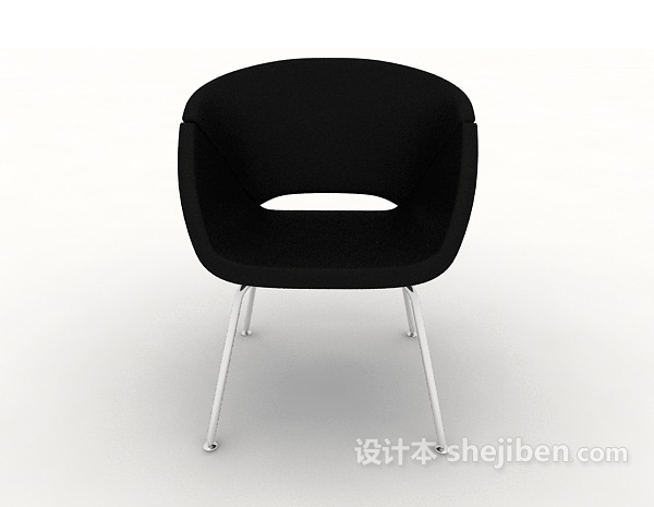 现代风格黑色现代风格休闲椅3d模型下载