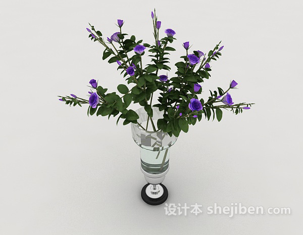 现代风格植物盆栽家居摆设3d模型下载