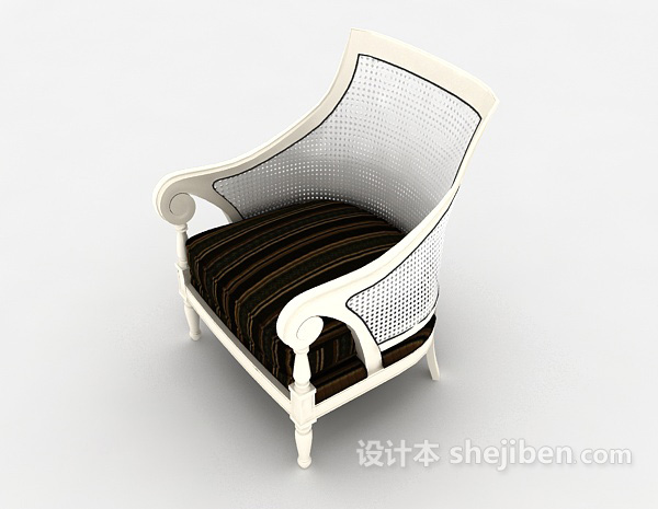 设计本白色欧式家居椅3d模型下载
