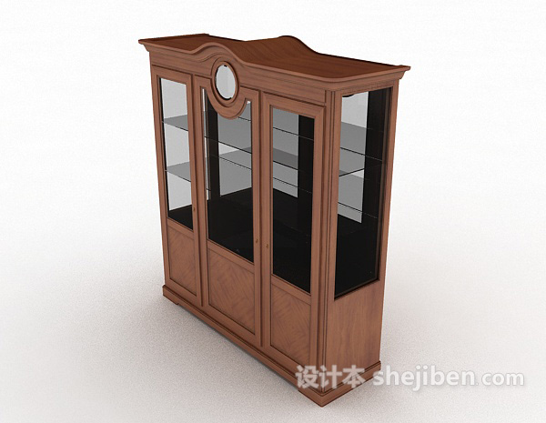 设计本精致实木展示柜3d模型下载