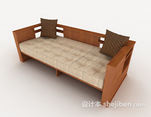 新中式多人沙发3d模型下载