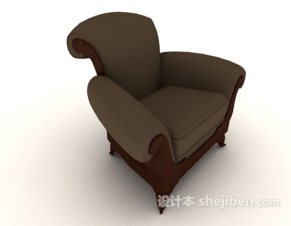 设计本传统欧式家居单人沙发3d模型下载