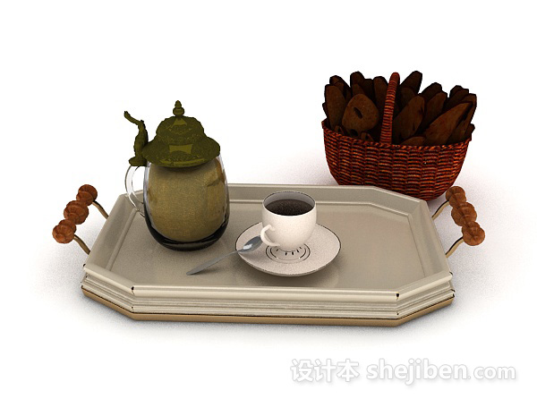 现代风格咖啡杯碟3d模型下载