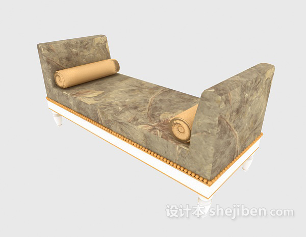 设计本欧式清新躺椅沙发3d模型下载