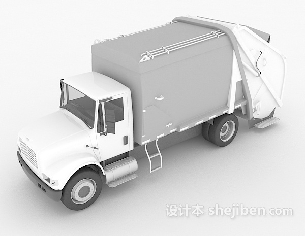 免费垃圾运输车3d模型下载
