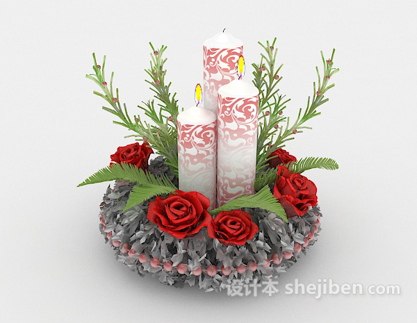 免费文印蜡烛装饰3d模型下载