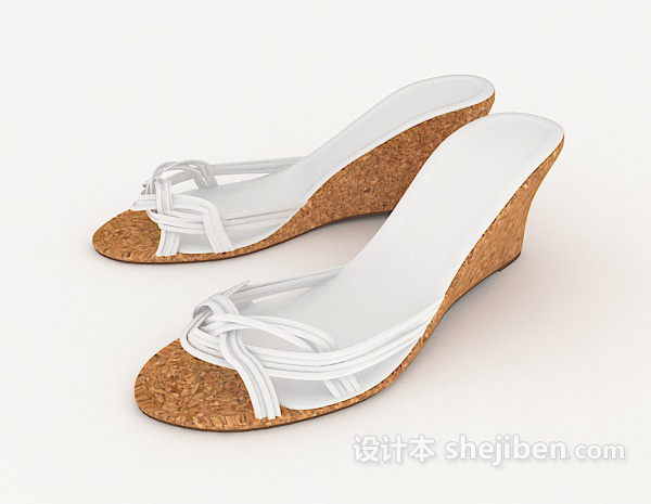 设计本女士坡跟鞋3d模型下载