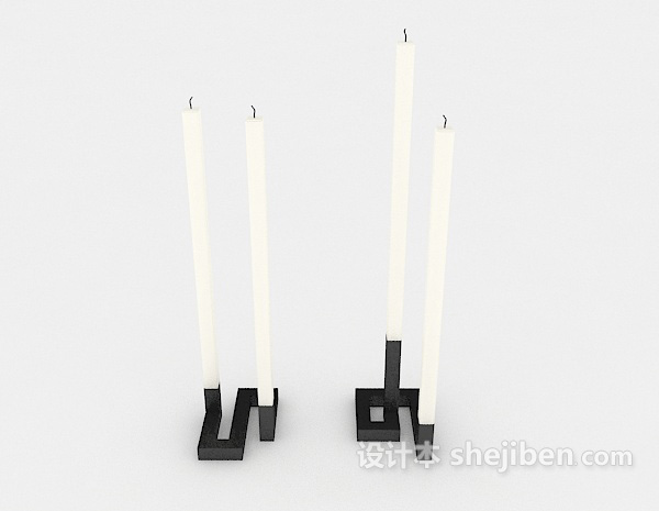 现代风格家庭照明蜡烛3d模型下载