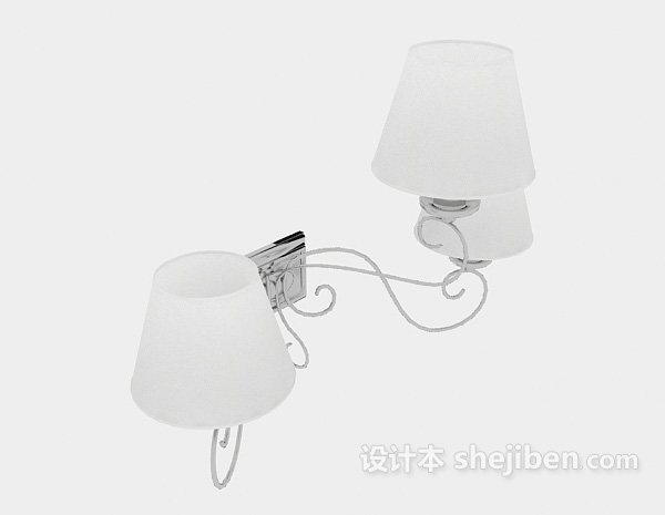 白色现代壁灯3d模型下载
