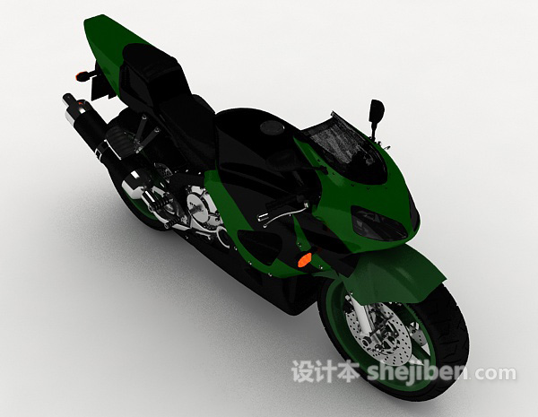 设计本炫酷摩托车3d模型下载